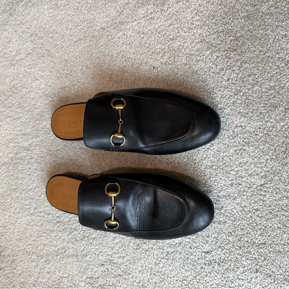 Gucci Black Mules with Gold Accent - Picture 2 of 4